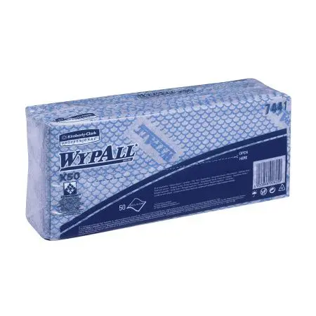 Kimberly-Clark: Салфетки Вайпол Х50 1сл 41,6х24,5см синие /пач.=50 шт.