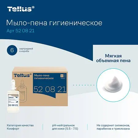 Фото №8 - ТОРК: Tellus Мыло S4 пена Комфорт 1л жидкое для рук бесцв. без запаха ГИГИЕНИЧЕСКОЕ