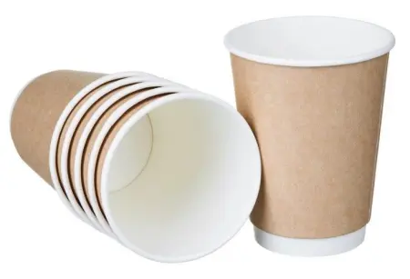 Одноразовая продукция: Стакан бумажный 2сл 350мл d=90мм крафт /пач.=25 шт.