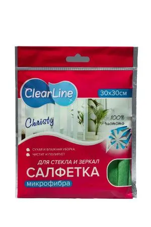 ХозСалфетки: для стекол VCLEAN 30х30 микрофибра гладкая без упаковки