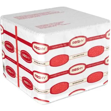 Бумажные салфетки: столовые 1сл 250листов 33х33 Сыктывкар ROSHY красные