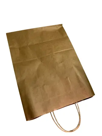 Одноразовая продукция: Пакет бумажный 260х150х350 с кручеными ручками крафт /пач.=300 шт.