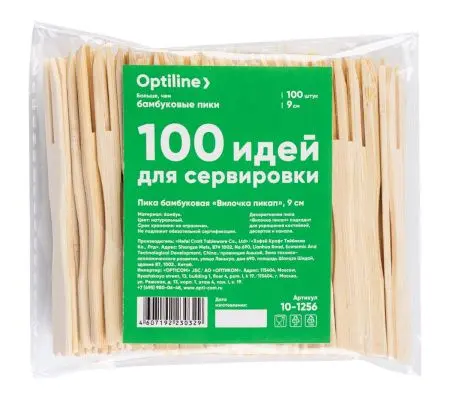 Одноразовая продукция: Пика Вилочка 9см бамбук /пач.=100 шт.