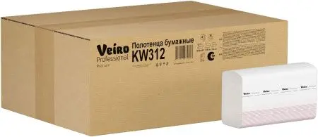 VEIRO: Полотенца бумажные Z 2сл 200л 22,5х21,3см Premium водорастворимые белые