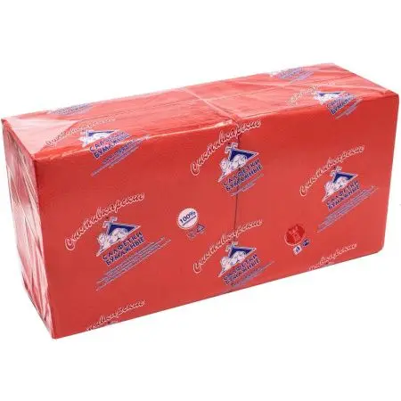 Бумажные салфетки: столовые 1сл 250листов 33х33 Сыктывкар ROSHY красные