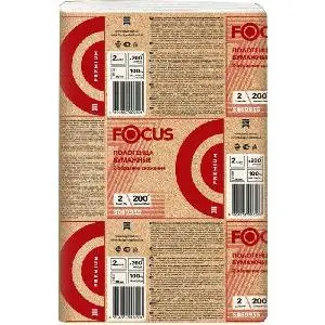 Хаят: Полотенца бумажные Z 2сл 200л 21,5х24см ФОКУС Премиум белые