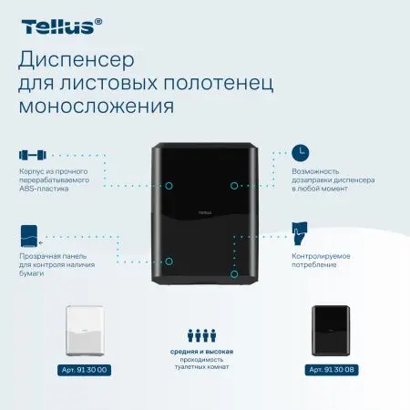 ТОРК: Tellus Диспенсер HT3 для полотенец в пачках черный