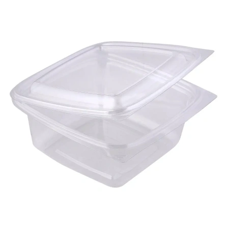 Фото №1 - Одноразовая продукция: Контейнер с неразъемной крышкой 350мл 137х137х45мм прозрачный КР-СК