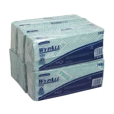 Kimberly-Clark: Салфетки Вайпол Х50 1сл 41,6х24,5см зеленые /пач.=50 шт.