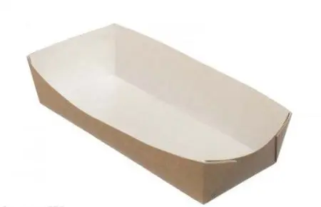 Фото №1 - Одноразовая продукция: Лоток бумажный для хот-дога 165х70х40мм крафт Оригамо /пач.=800 шт.