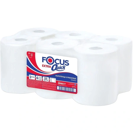 Хаят: Полотенца бумажные 2сл 150м/20 ФОКУС Экстра Квик белые