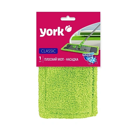 Фото №4 - Хозяйственный инвентарь: МОП насадка на швабру YORK Классик 42х13см плоский микрофибра