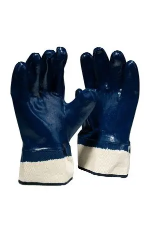 Перчатки: х/б с полным нитриловым покрытием, манжет крага