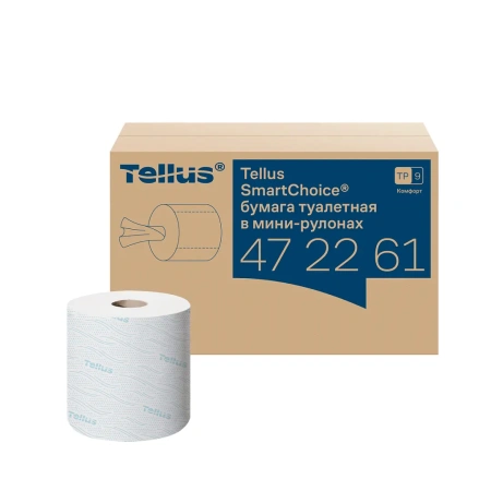 ТОРК: Tellus Бумага туалетная Т9 СмартВан Комфорт мини ЦВ 2сл 118,15м/13,2 белая