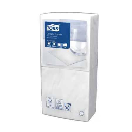 Tork: Салфетки Advanced 2сл 200л 24х24см 1/4 белые