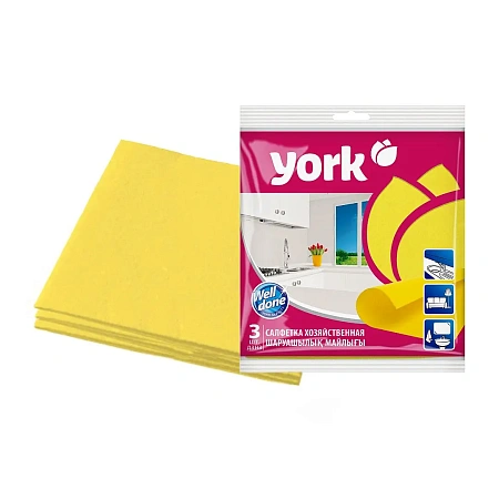 Фото №4 - ХозСалфетки: для мебели YORK 35х35 вискоза /пач.=3 шт.