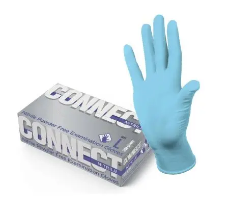 Фото №1 - Перчатки: нитриловые неопудренные L нестерильные голубые /пач.=200 шт.