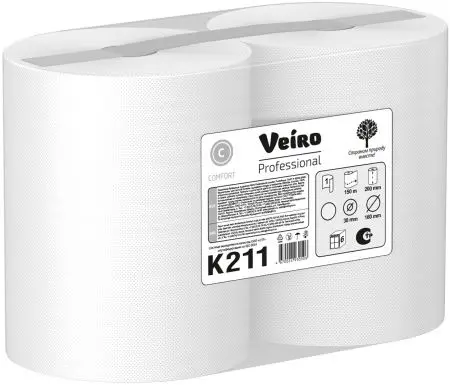 VEIRO: Полотенца бумажные 1сл 150м/20 Comfort белые