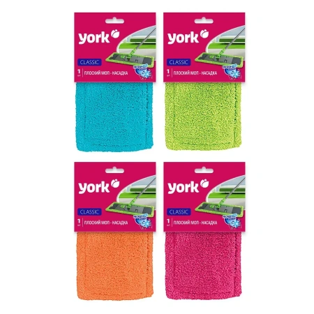 Фото №1 - Хозяйственный инвентарь: МОП насадка на швабру YORK Классик 42х13см плоский микрофибра