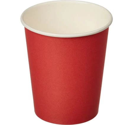 Одноразовая продукция: Стакан бумажный 250мл 1сл d=80мм красный /кор=50 шт.