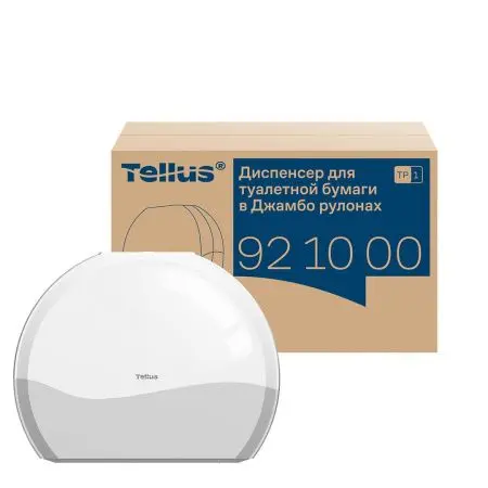 ТОРК: Tellus Диспенсер TP1 Джамбо Wave для туалетной бумаги в рулонах пластик белый/серый