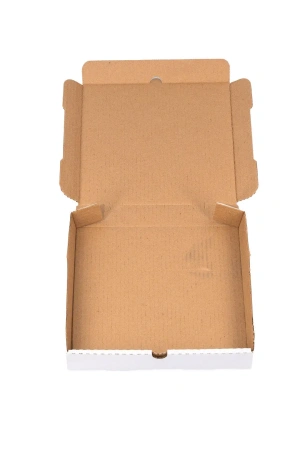 Одноразовая продукция: Коробка бумажная для пиццы 250х250х40мм белая/бурая /пач.=50 шт.