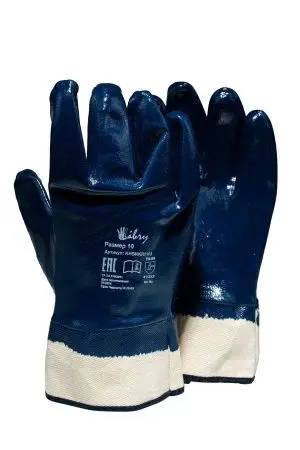 Перчатки: х/б с полным нитриловым покрытием, манжет крага