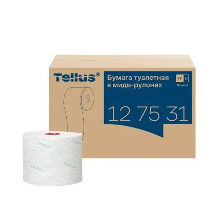 ТОРК: Tellus Бумага туалетная T6 Комфорт 2сл 100м/9,9 компактный рулон белая