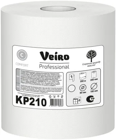 VEIRO: Полотенца бумажные ЦВ 1сл 200м/20 Comfort белые
