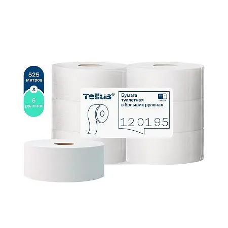 Фото №3 - ТОРК: Tellus Бумага туалетная T1 Стандарт 1сл 525м/9,5 белая