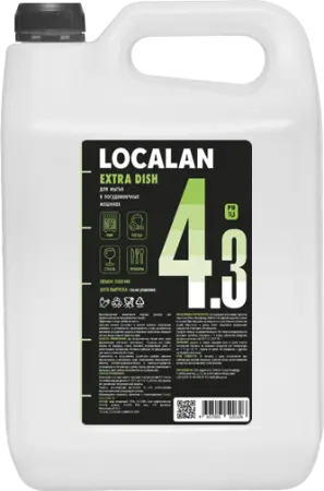 Фото №1 - Localan: Extra DIish 4.3 5л для мытья посуды в ПММ