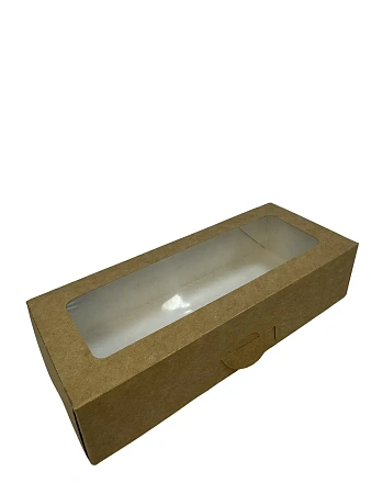 Фото №7 - Одноразовая продукция: Контейнер бумажный самосборный 500мл 170х70х40мм крафт с окном /пач.=250 шт.