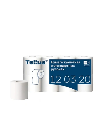 Фото №1 - ТОРК: Tellus Бумага туалетная T4 Премиум 2сл 23м белая /пач.=8 шт.