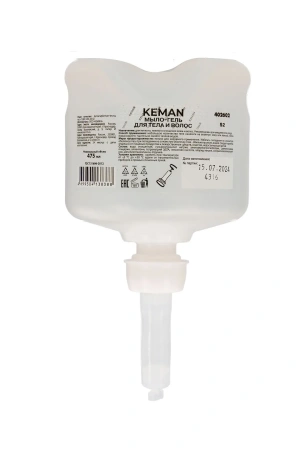 Кеман: Мыло-гель для душа 475мл для тела и волос бесцветное с отдушкой флакон S2
