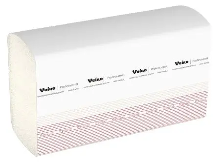 VEIRO: Полотенца бумажные Z 2сл 200л 22,5х21,3см Premium водорастворимые белые