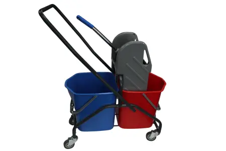 Вик: Тележка 2х20л металл окрашенная + отжим Vclean