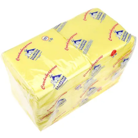 Бумажные салфетки: столовые 2сл 250листов 24х24 Сыктывкар ROSHY желтые