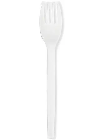 Одноразовая продукция: Вилка столовая 165мм ПС компакт белая /пач.=100 шт.