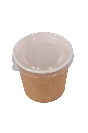 Фото №3 - Одноразовая продукция: Контейнер бумажный круглый 350мл d=95мм крафт /пач.=60 шт.