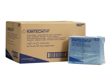 Kimberly-Clark: Салфетки Кимтех 1сл 38,1х39см протирочные голубые /пач.=35 шт.