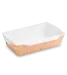 Превью №1 - Одноразовая продукция: Контейнер бумажный прямоугольный 800мл 186х209х106 крафт/белый OSQ OpSalad 800 /пач.=50 шт.