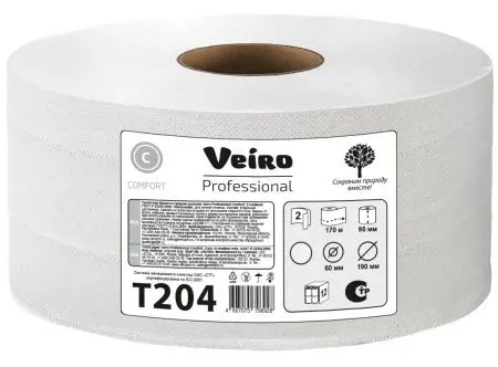 VEIRO: Бумага туалетная 2сл 170м/9,2 Comfort белый